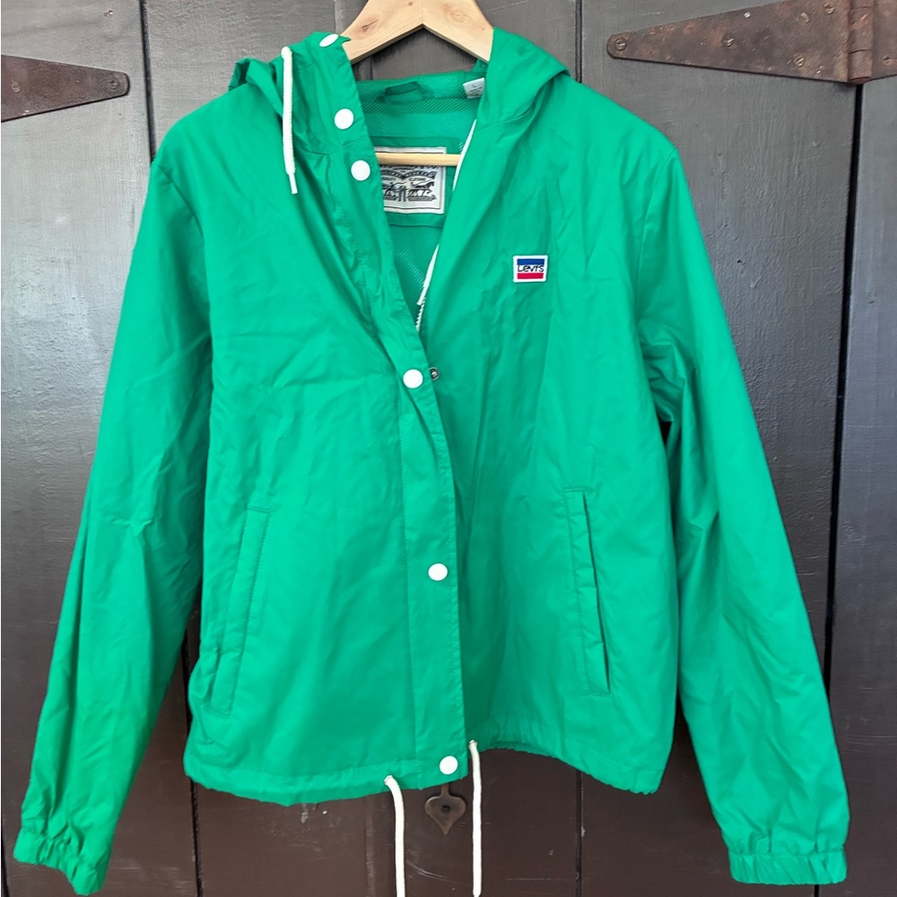 Levi’s Green Lightweight Windbreaker Jacket with Hood